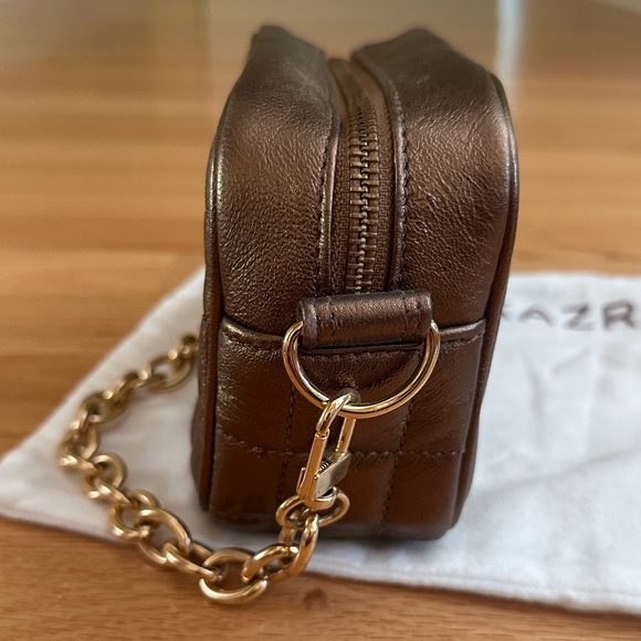 NWOT BCBG Bronze Quilted Mini Bag Evening Bag Gold Chain - Picture 5 of 10